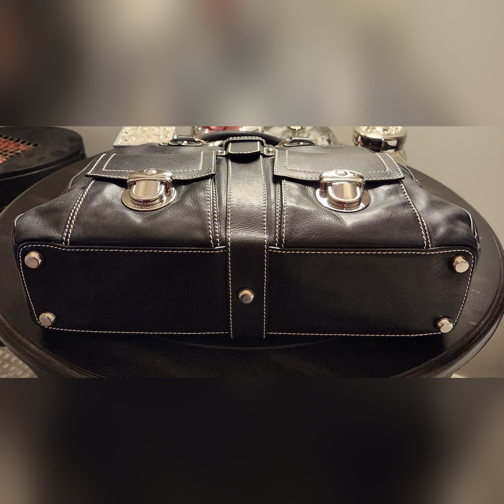Marc Jacobs Black Leather Satchel with Silver Details - Picture 10 of 16